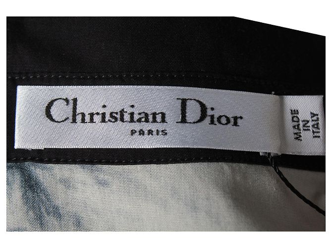 Camicia a maniche corte Christian Dior Tie-Dye in cotone blu navy - vista 5