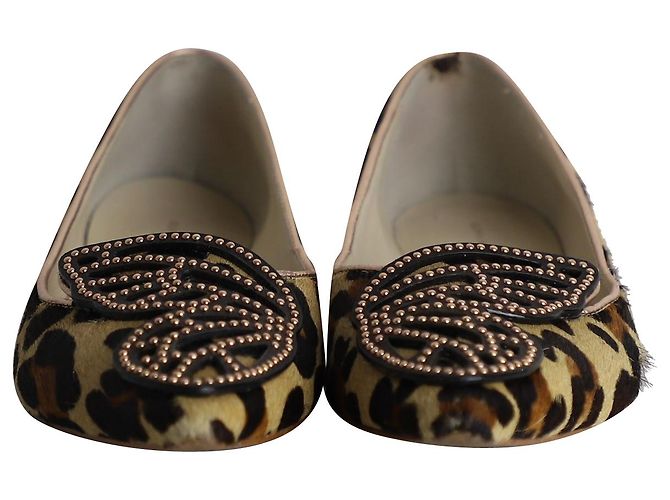 Bailarinas con mariposas Bibi de Sophia Webster con pelo de potro con estampado animal - vista 2
