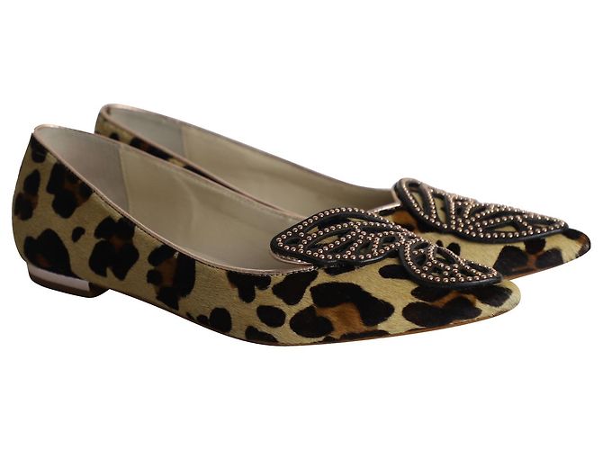 Bailarinas con mariposas Bibi de Sophia Webster con pelo de potro con estampado animal - vista 3