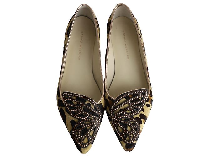Bailarinas con mariposas Bibi de Sophia Webster con pelo de potro con estampado animal - vista 5