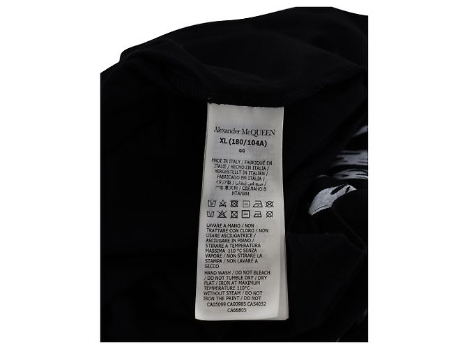 Camiseta Alexander McQueen Harness Skull em algodão preto - vista 4