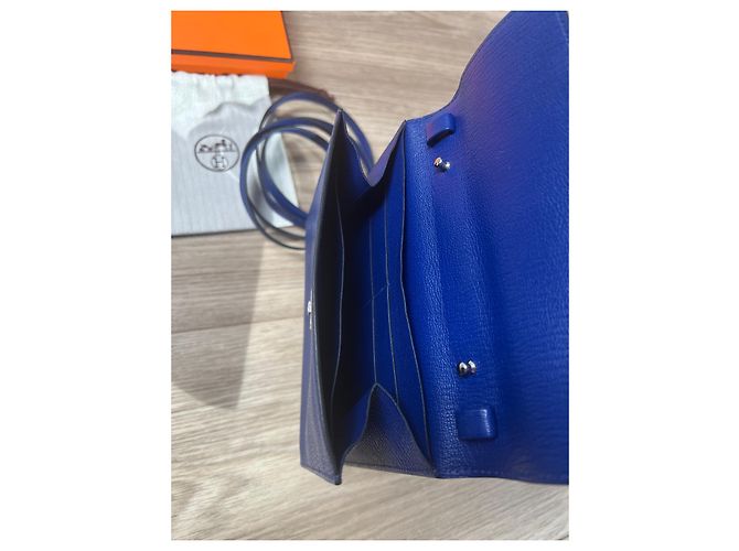 Hermès Clic 16 WOC Blu in Pelle Chevre - vista 12
