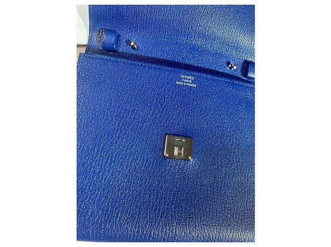 Hermès Clic 16 WOC Blu in Pelle Chevre - vista 4