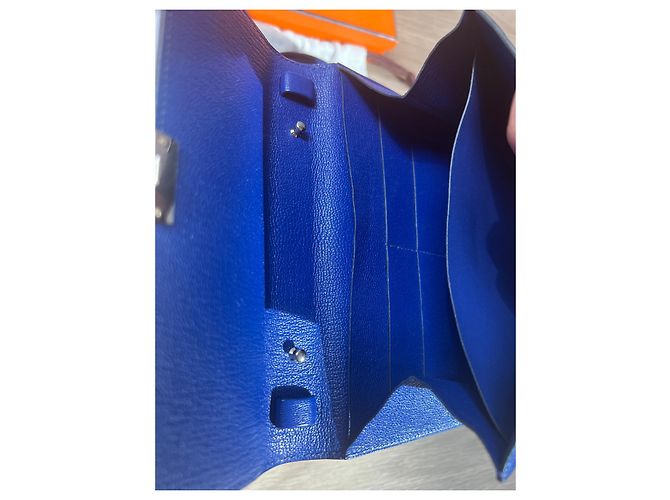Hermès Clic 16 WOC Blu in Pelle Chevre - vista 5