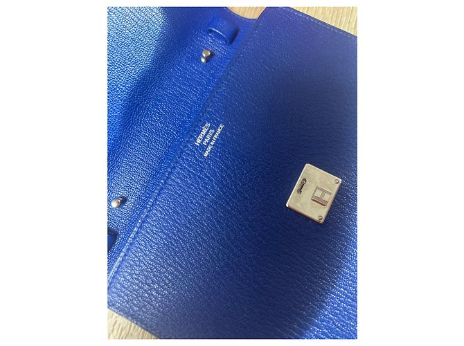 Hermès Clic 16 WOC Blu in Pelle Chevre - vista 6