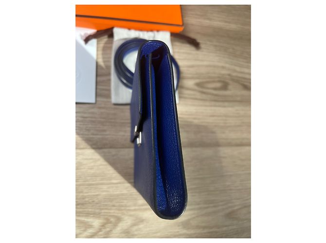 Hermès Clic 16 WOC Blu in Pelle Chevre - vista 8