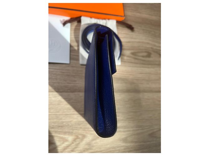 Hermès Clic 16 WOC Blu in Pelle Chevre - vista 9