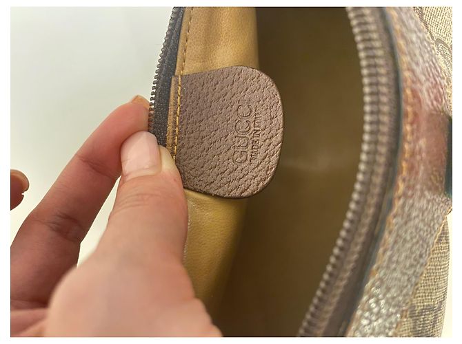 Borsa a mano Gucci Ophidia GG in pelle beige - vista 6
