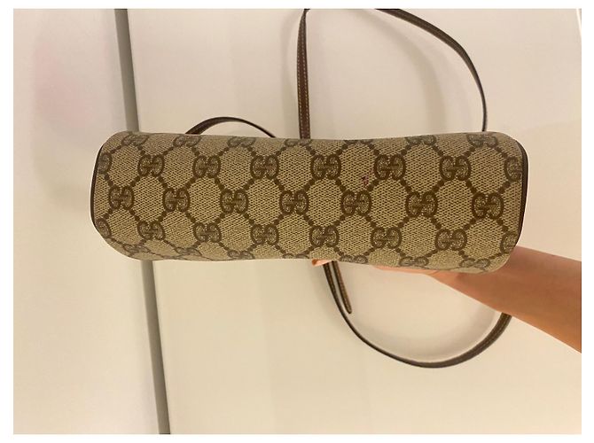 Borsa a mano Gucci Ophidia GG in pelle beige - vista 7