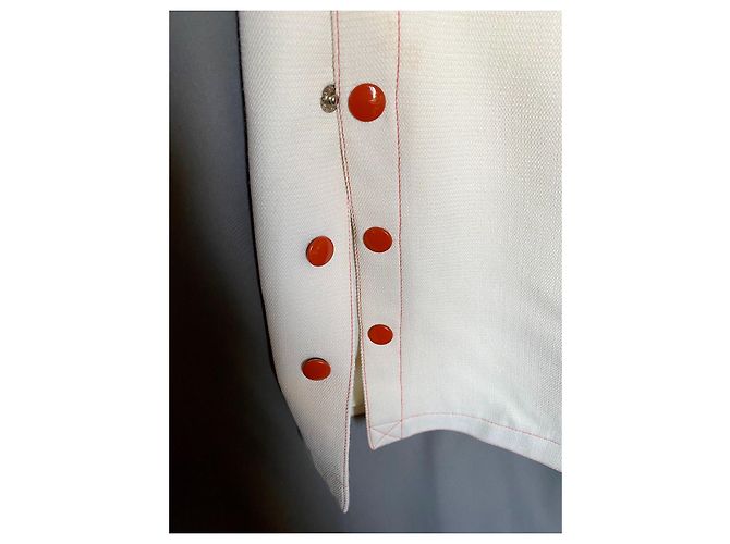 Courreges Rock Anzug Eggshell Baumwolle Größe 36 Aus weiß - Ansicht 10