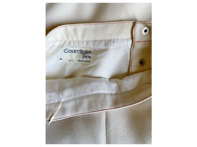 Courreges Rock Anzug Eggshell Baumwolle Größe 36 Aus weiß - Ansicht 11