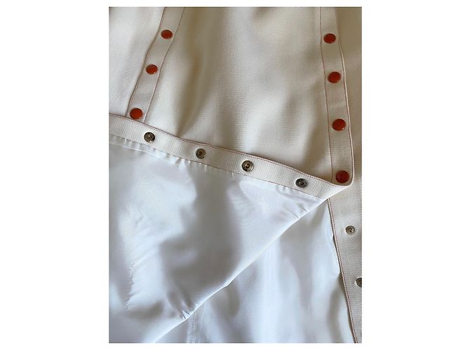 Courreges Rock Anzug Eggshell Baumwolle Größe 36 Aus weiß - Ansicht 12