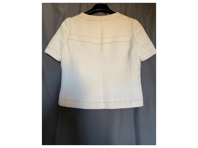 Courreges Rock Anzug Eggshell Baumwolle Größe 36 Aus weiß - Ansicht 2