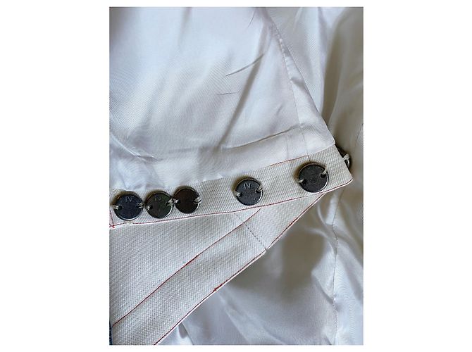 Courreges Rock Anzug Eggshell Baumwolle Größe 36 Aus weiß - Ansicht 6