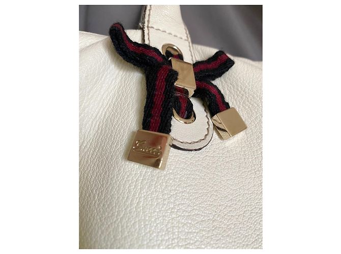 Borsa weekend Princy Gucci XXL in pelle eggshell Bianco sporco - vista 2