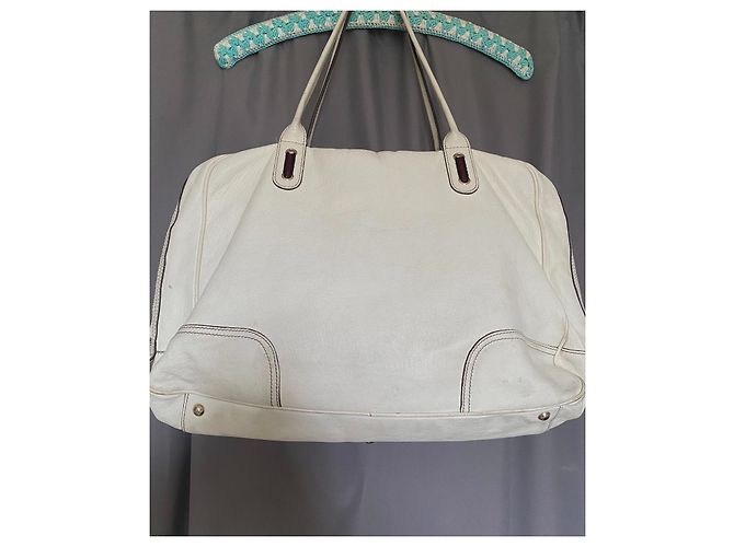 Borsa weekend Princy Gucci XXL in pelle eggshell Bianco sporco - vista 3