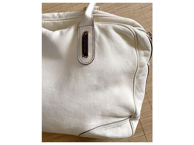 Borsa weekend Princy Gucci XXL in pelle eggshell Bianco sporco - vista 5