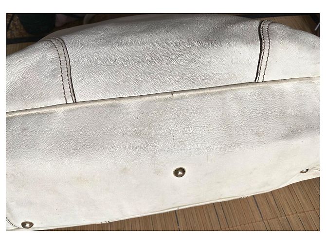 Borsa weekend Princy Gucci XXL in pelle eggshell Bianco sporco - vista 6