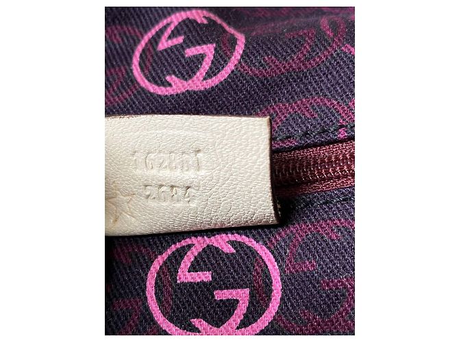 Borsa weekend Princy Gucci XXL in pelle eggshell Bianco sporco - vista 8