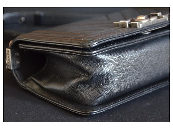 Chanel Boy Minitasche Schwarz Silber Hardware - Ansicht 8