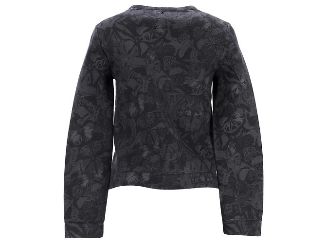 Valentino Garavani Sudadera con estampado de mariposas Valentino de algodón gris Negro - vista 3