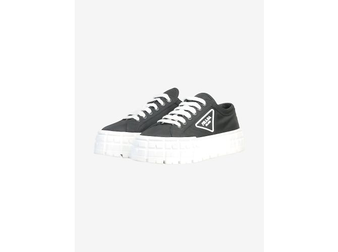 Double Prada Sneaker Wheel in gabardine di nylon foderate nere - taglia EU 39 - vista 2