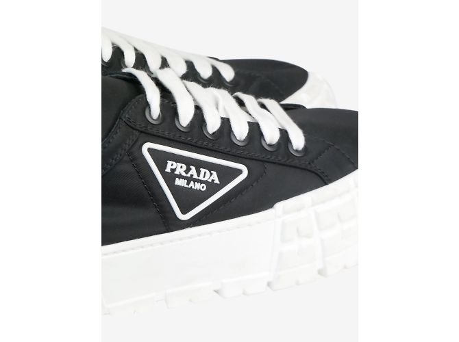 Double Prada Sneaker Wheel in gabardine di nylon foderate nere - taglia EU 39 - vista 5