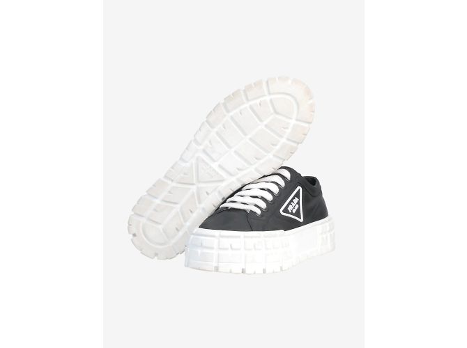 Double Prada Sneaker Wheel in gabardine di nylon foderate nere - taglia EU 39 - vista 6