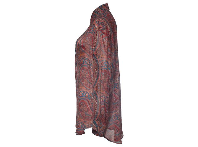 ETRO, camicetta trasparente con stampa Paisley in rosso - vista 2