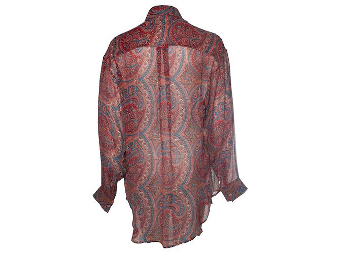 ETRO, camicetta trasparente con stampa Paisley in rosso - vista 3