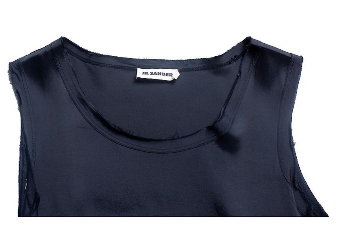 JIL SANDER, abito blu con bordi grezzi - vista 6