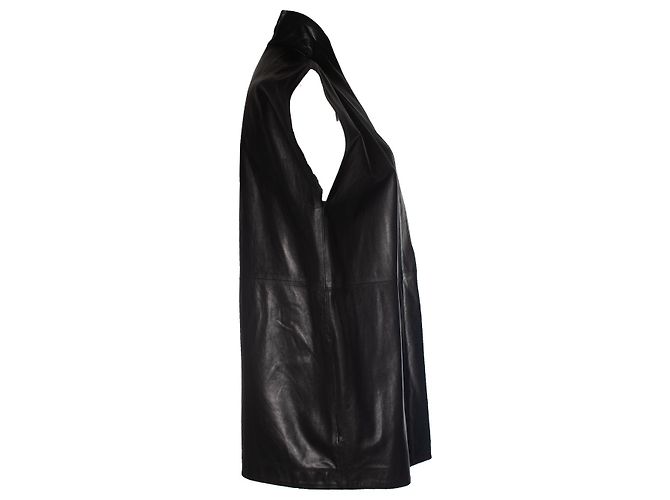 Autre Marque Suite22, Chaleco de cuero negro - vista 4