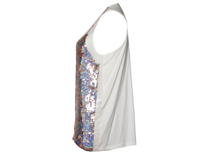 Stella Mc Cartney Stella McCartney, camiseta sin mangas con lentejuelas Blanco - vista 2