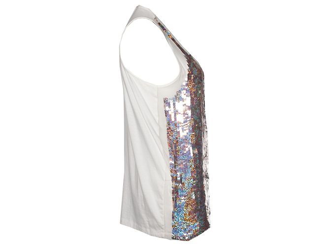 Stella Mc Cartney Stella McCartney, camiseta sin mangas con lentejuelas Blanco - vista 4