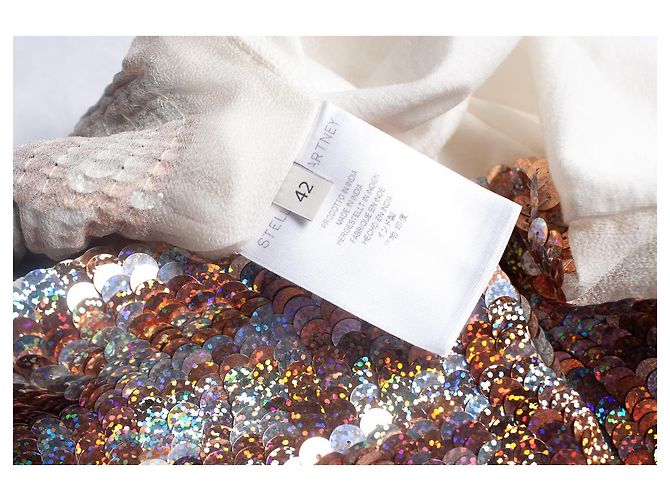 Stella Mc Cartney Stella McCartney, camiseta sin mangas con lentejuelas Blanco - vista 6