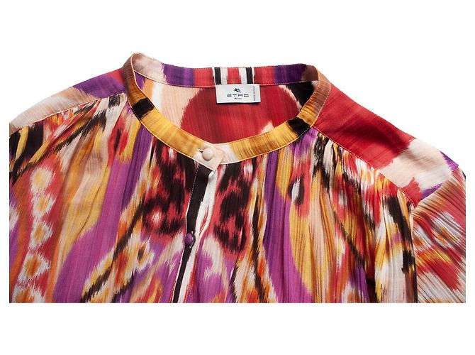 ETRO, camicetta stampata velata multicolore - vista 7