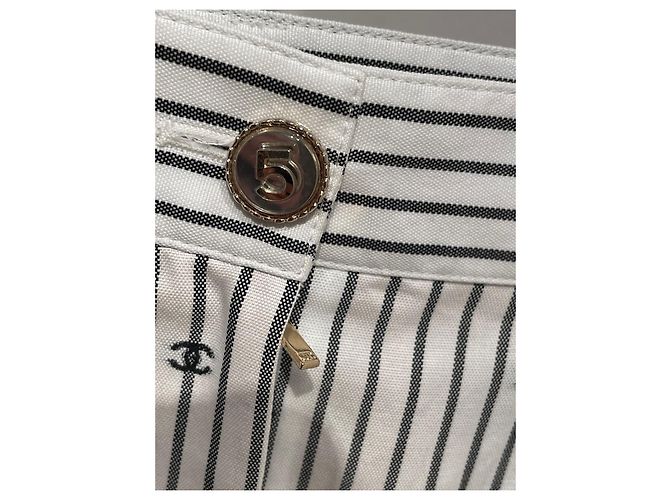 Chanel Pantalones, polainas Negro Blanco - vista 2