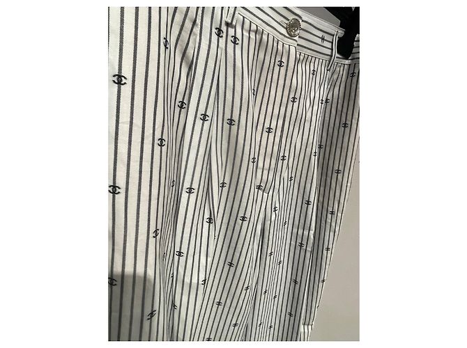 Chanel Pantalones, polainas Negro Blanco - vista 3