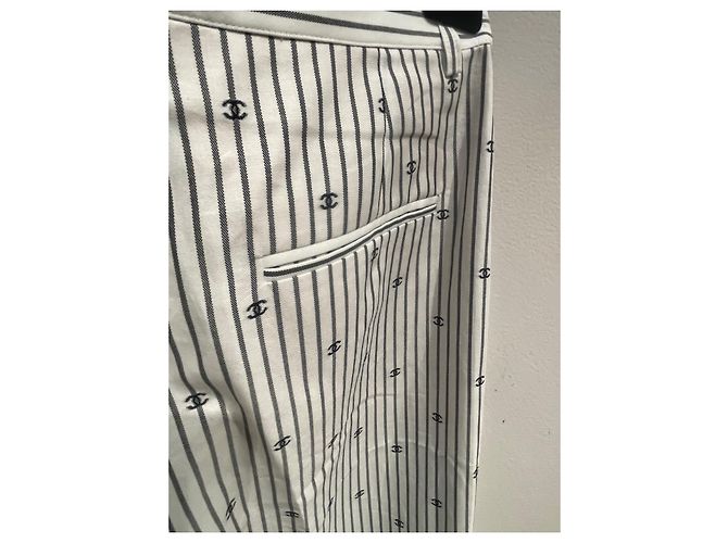 Chanel Pantalones, polainas Negro Blanco - vista 5