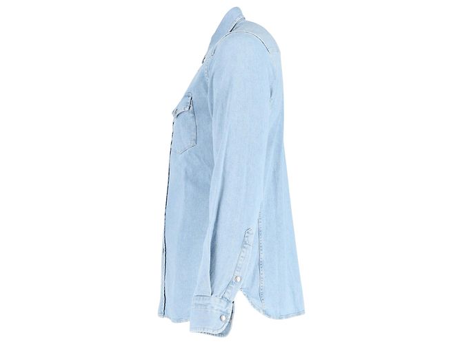 Camicia Western Denim Tom Ford in cotone azzurro - vista 2