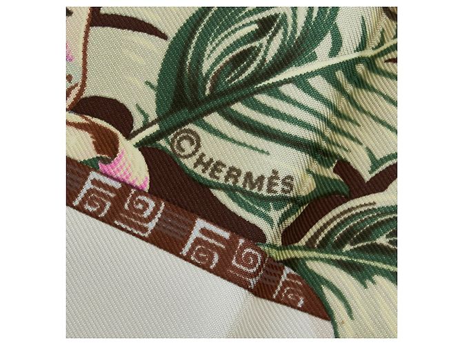 Hermès Sciarpa di seta bianca Aloha Hawaii di Hermes Bianco - vista 3