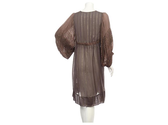 Autre Marque Vestido Rabens Saloner de Viscose e Fibras Metálicas Multicor - vista 2