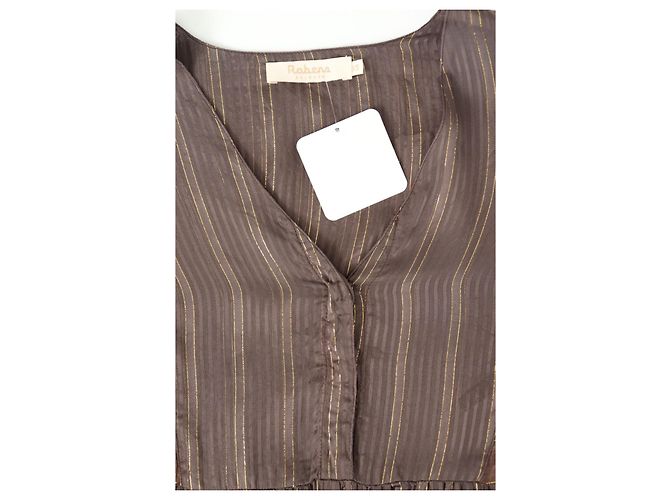 Autre Marque Vestido Rabens Saloner de Viscose e Fibras Metálicas Multicor - vista 3
