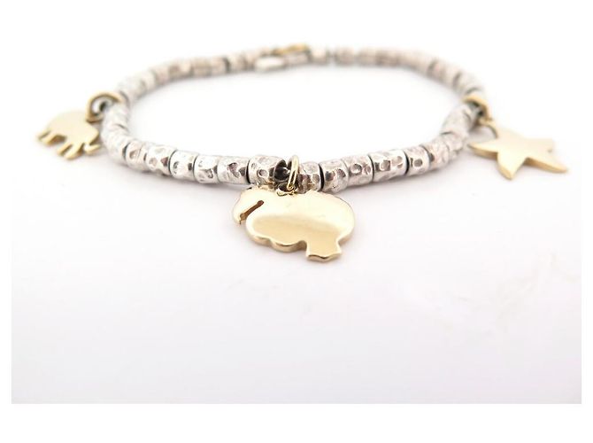 Dodo Pomellato BRACCIALE DODO MINI GRANELLI T18 soldi 3 CIONDOLI ANIMALI LEONE IN ORO GIALLO 18K - vista 2