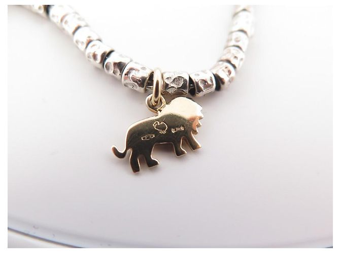 Dodo Pomellato BRACCIALE DODO MINI GRANELLI T18 soldi 3 CIONDOLI ANIMALI LEONE IN ORO GIALLO 18K - vista 5