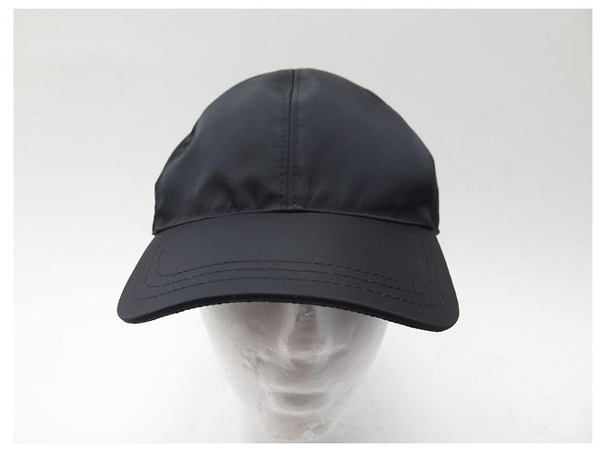 NEUE PRADA-KAPPE SCHWARZES RE-NYLON-CANVAS-GRÖSSE 57-64 XL SCHWARZE CANVAS-KAPPE - Ansicht 2