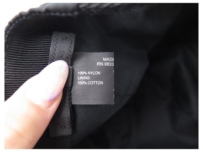 NEUE PRADA-KAPPE SCHWARZES RE-NYLON-CANVAS-GRÖSSE 57-64 XL SCHWARZE CANVAS-KAPPE - Ansicht 6