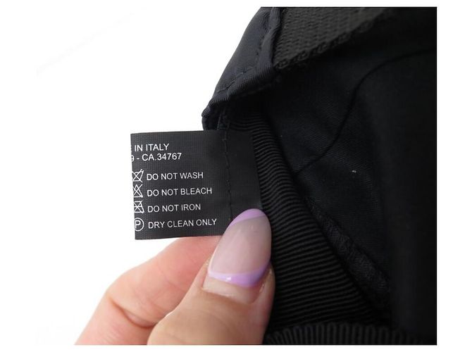 NEUE PRADA-KAPPE SCHWARZES RE-NYLON-CANVAS-GRÖSSE 57-64 XL SCHWARZE CANVAS-KAPPE - Ansicht 7