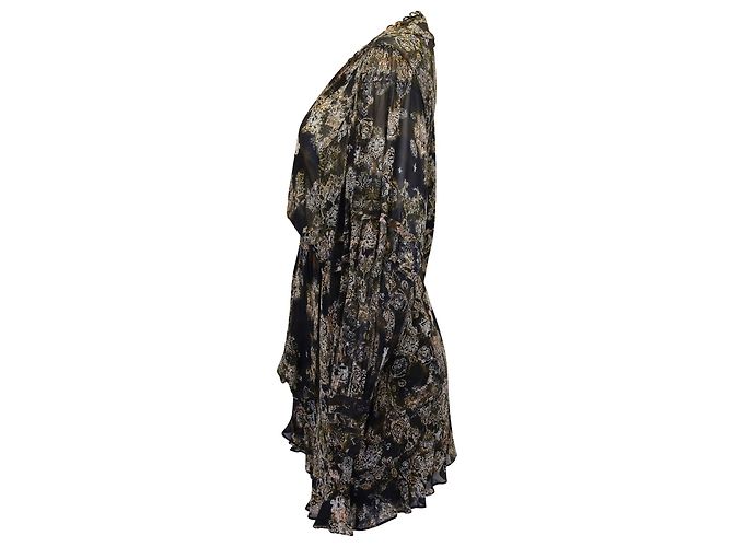 Minivestido estampado con efecto cruzado Patchak de viscosa negra de IRO - vista 2