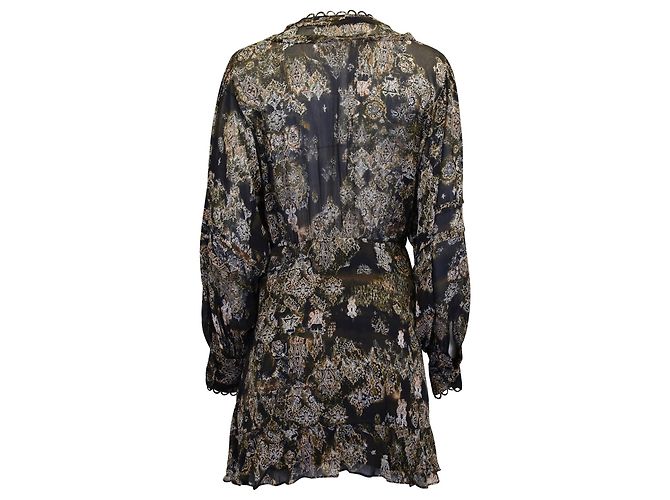 Minivestido estampado con efecto cruzado Patchak de viscosa negra de IRO - vista 3